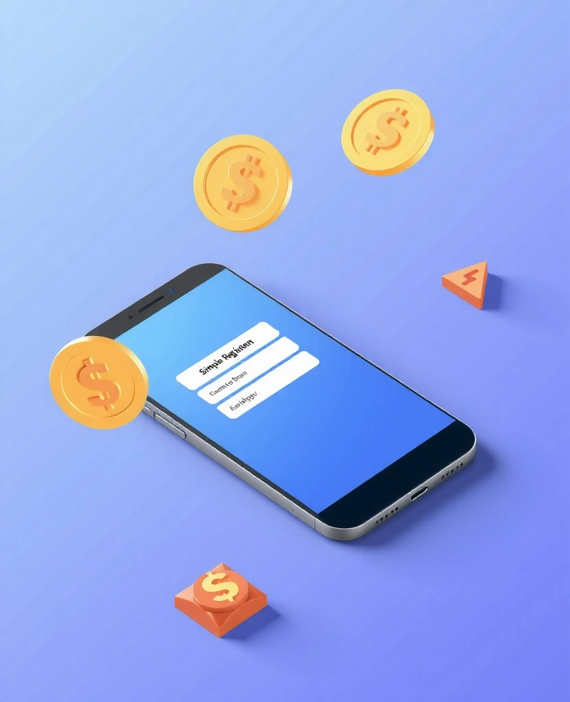 Infografik Darstellung des Anmeldeprozesses auf einem Smartphone